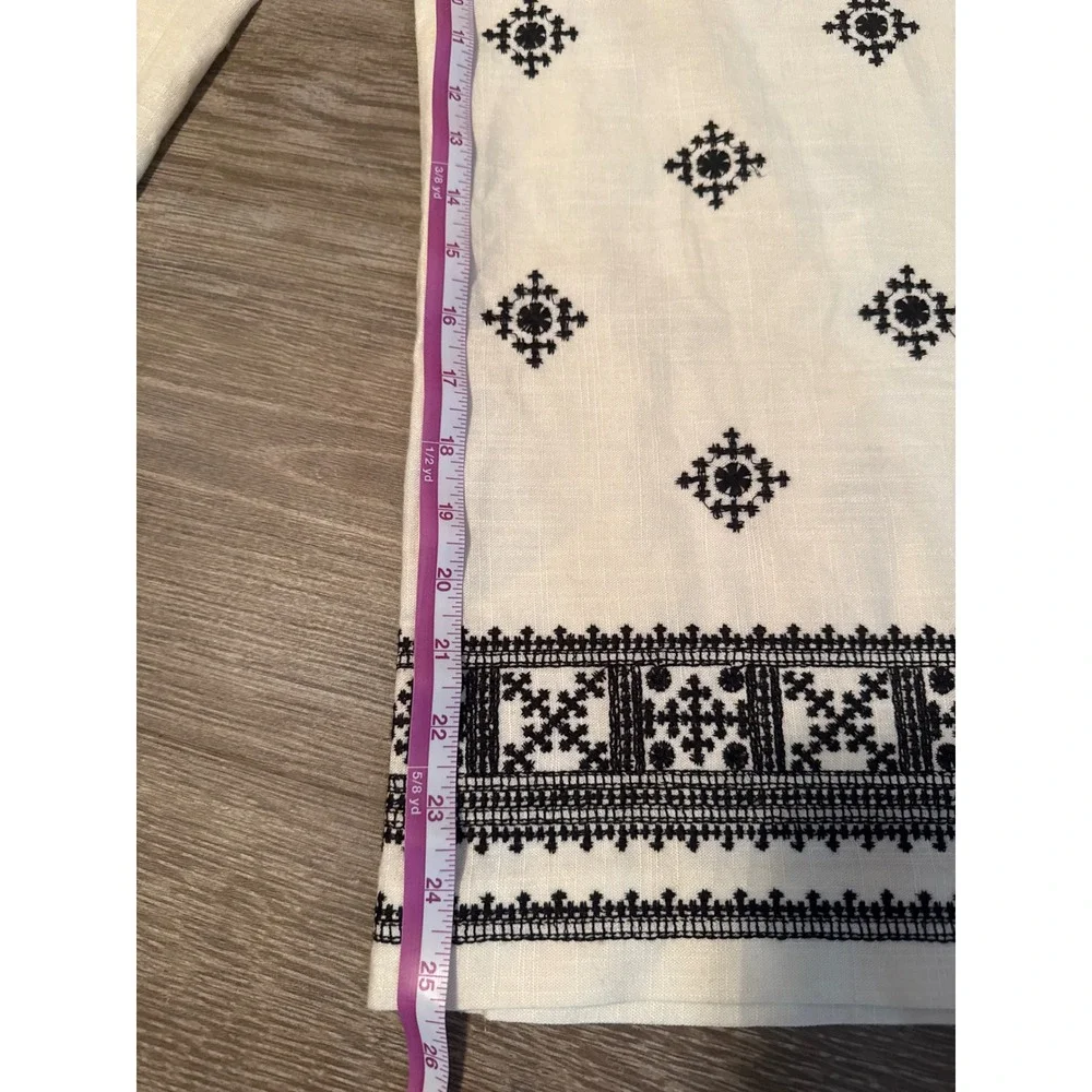 Zara Linen Blend Printed Pants -  Black & White - Medium